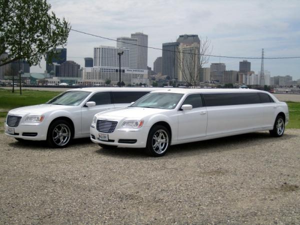 two Chrysler 300 stretch vehicles