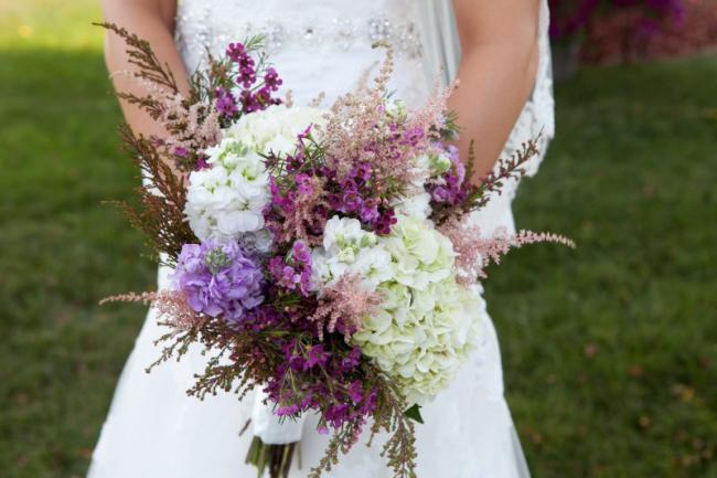 Purple & White Bridal Bouquet