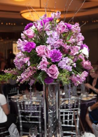 Various Purple Reception Centerpiece