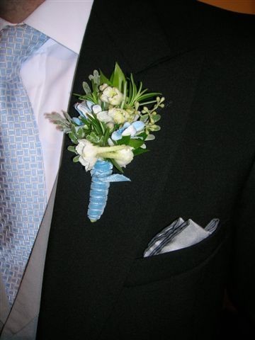 Blue & White Boutonnierre