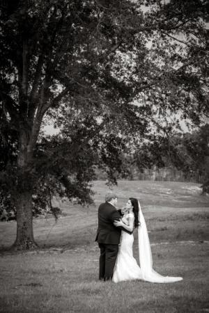 Black & White Outdoor Wedding Portrait