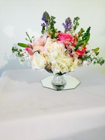 Pink, White & Green Centerpiece