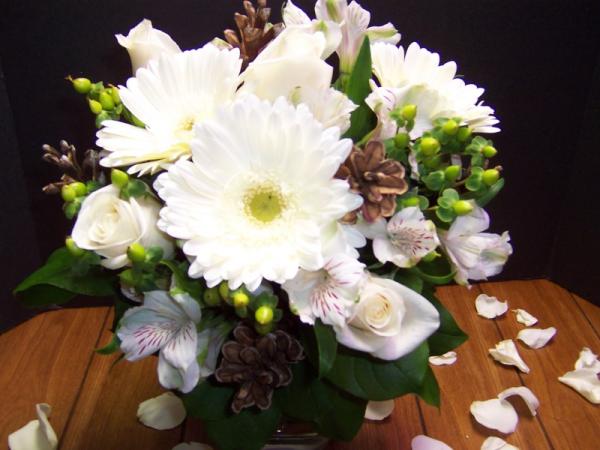 White & Green Wedding Bouquet
