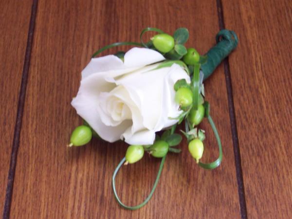White Rose Boutonniere