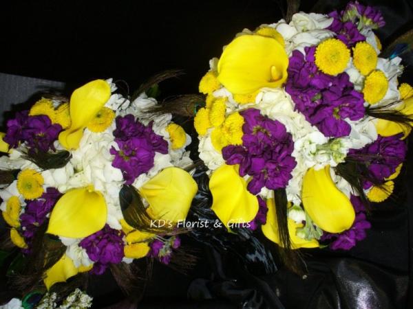 Purple & Yellow Wedding Bouquets