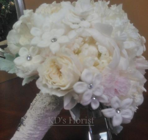 White Hand Tied Wedding Bouquet
