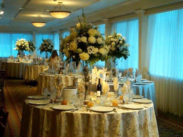 Beautiful Reception with White Centerpieces