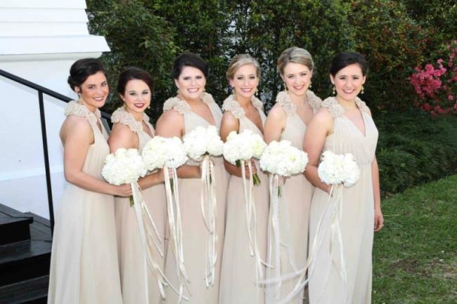 Elegant Champagne Bridemaid Dresses