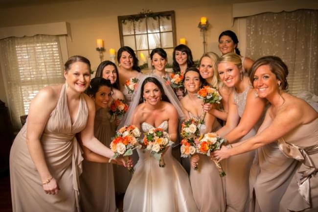 Beautiful Bride with Bridesmaids