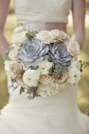 White and Blue Bridal Bouquet