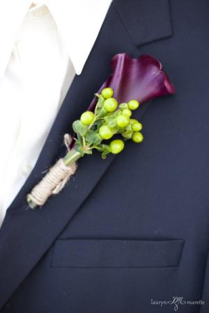 Burgundy Boutonniere
