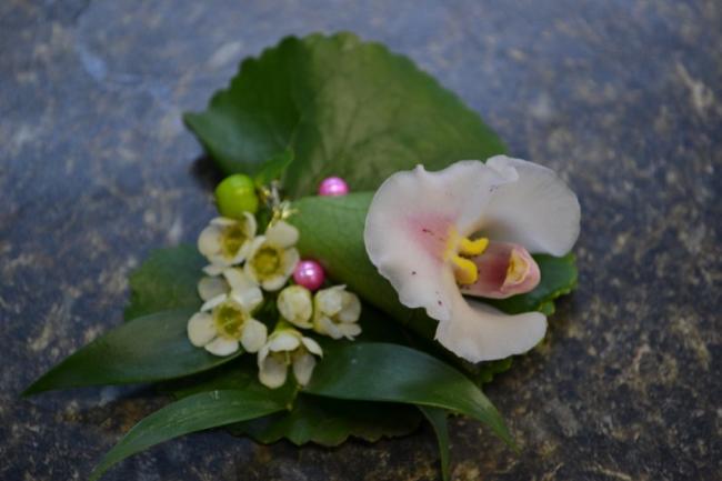 Green And White Corsage 