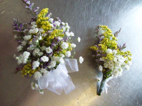 White And Yellow Boutonniere