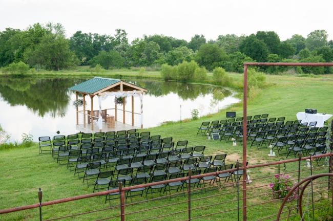 Ceremony Setup By The Pond