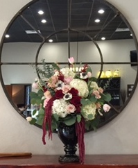 Reception Flowers With Maroon 