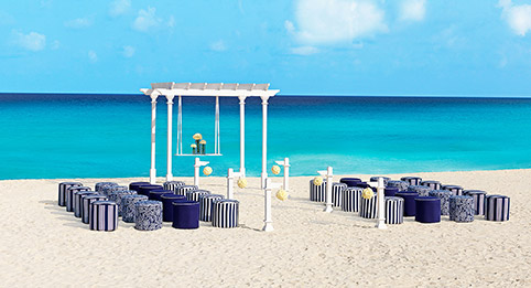 Beach Palace's (Cancun) Nautical Wedding setup