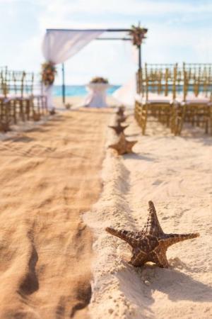 Beach Wedding Setup at the Gran Caribe in Cancun, Mexico