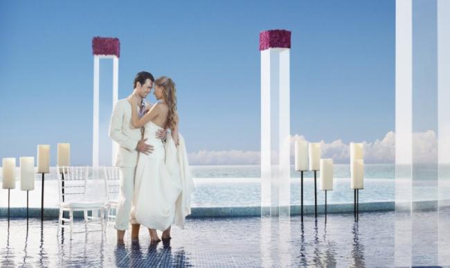 Wedding Couple In The Pool