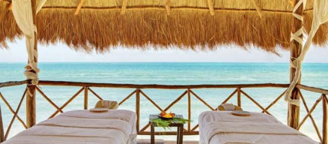 While on your honeymoon, enjoy a relaxing couples massage (Azul Sensatori Hotel in Riviera Maya, Mexico)