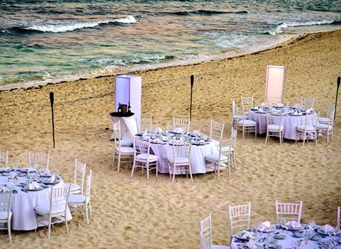 Entrancing Beach Wedding Reception
