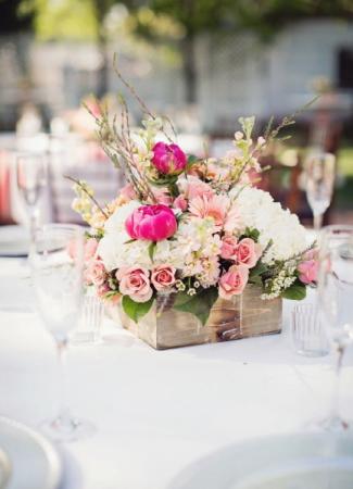 Pink and White Floral Centerpiece