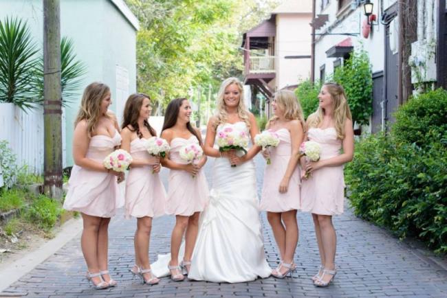 Short Light Pink Bridesmaid Dresses