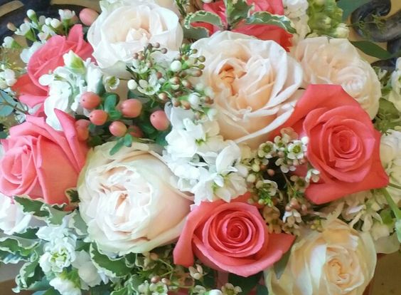 Peach and Coral Bridal Bouquet
