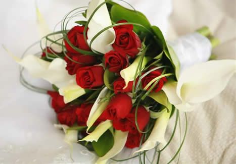 Red Roses and White Calla Lillies Bouquet