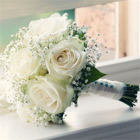 All White Bridal Bouquet