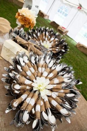 Burlap Wedding Utensils 