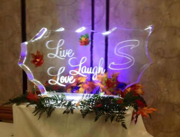 Live, Laugh, Love Ice Sculpture