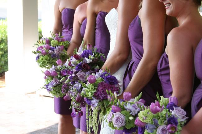 Whimsical Purple Bridesmaid Bouquets