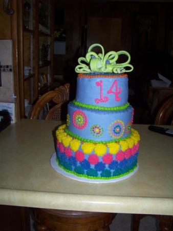 Blue Tiered Birthday Cake