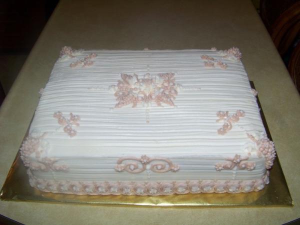 Fancy Detailed White Sheet Cake