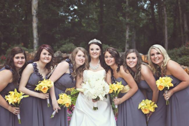 Grey Bridesmaid's Dresses