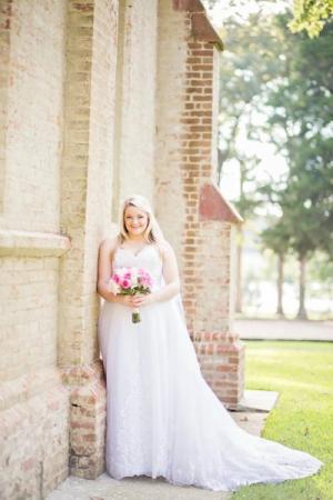 Beautiful Bride in a Full Wedding Dress