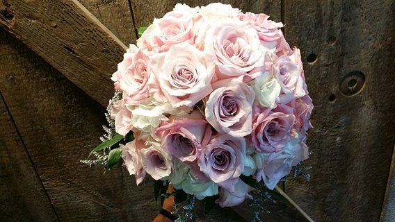 White and Pink Rose Bridal Bouquet