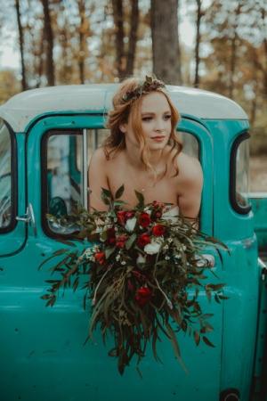 Beautiful bride & cool truck! 