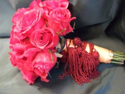 Fancy Hot Pink Roses Bridal Bouquet  personal 