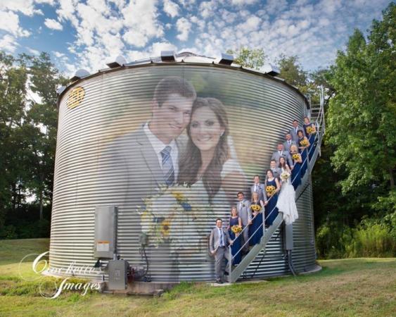 grain bin wedding party
