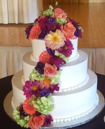Multi-Colored floral cake topper