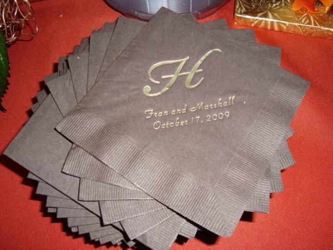 Personalized Brown Napkins