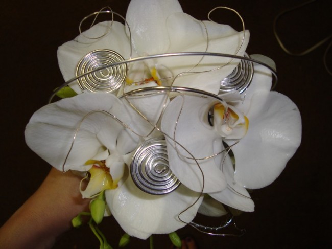 Contemporary White Bridesmaids Bouquet