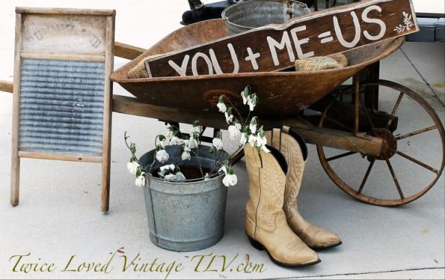 VINTAGE PROPS-WHEELBARROW 