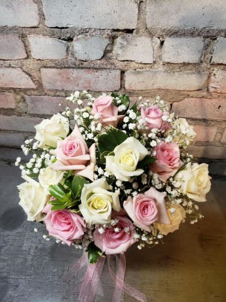 Simply roses and babies breath Bridal Bouquet 