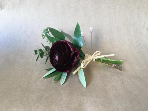 Burgundy Boutonniere