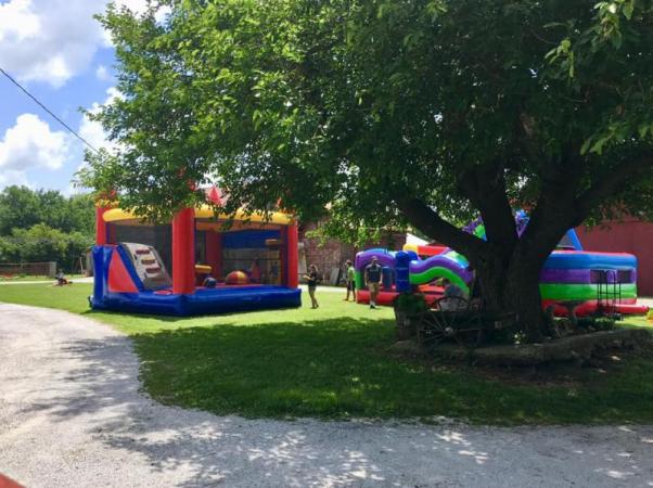 Courtyard Fun Can Include Lots of Bouncing Around