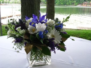 Blue And White Centerpiece Cube