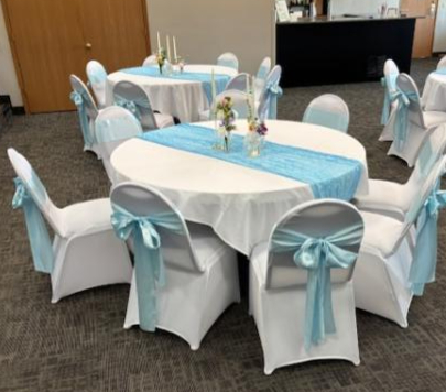 Blue Elegance Chair Cover Setup