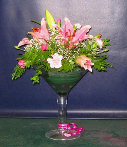 Martini Flower Centerpiece